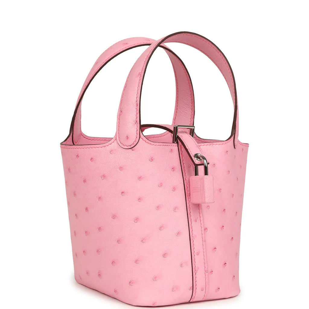 Hermès Micro Picotin Lock 18 – Bubblegum Pink Ostrich Boreal with Palladium Hardware - Zeuskicks