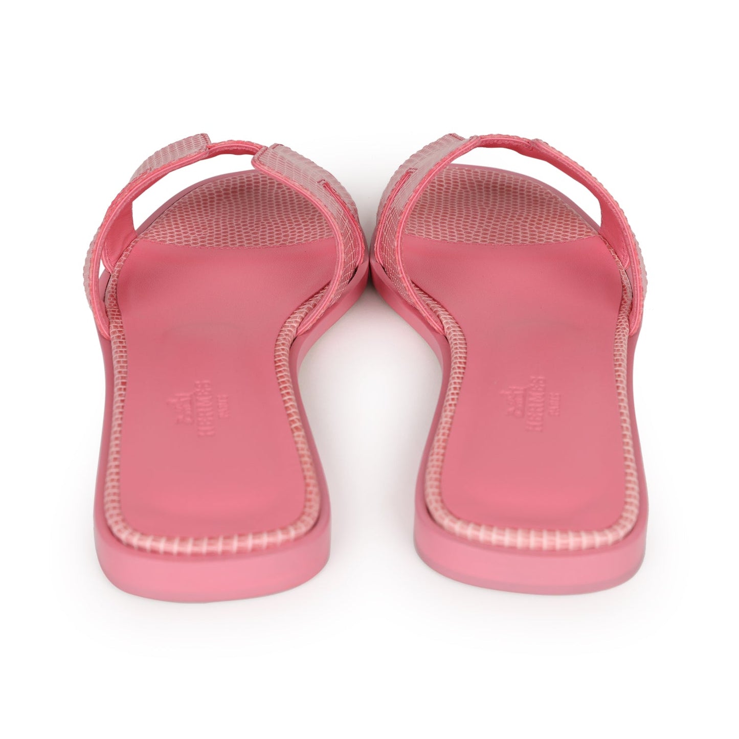 Hermès Oran Sandals – Rose Jaipur Lizard Leather Edition