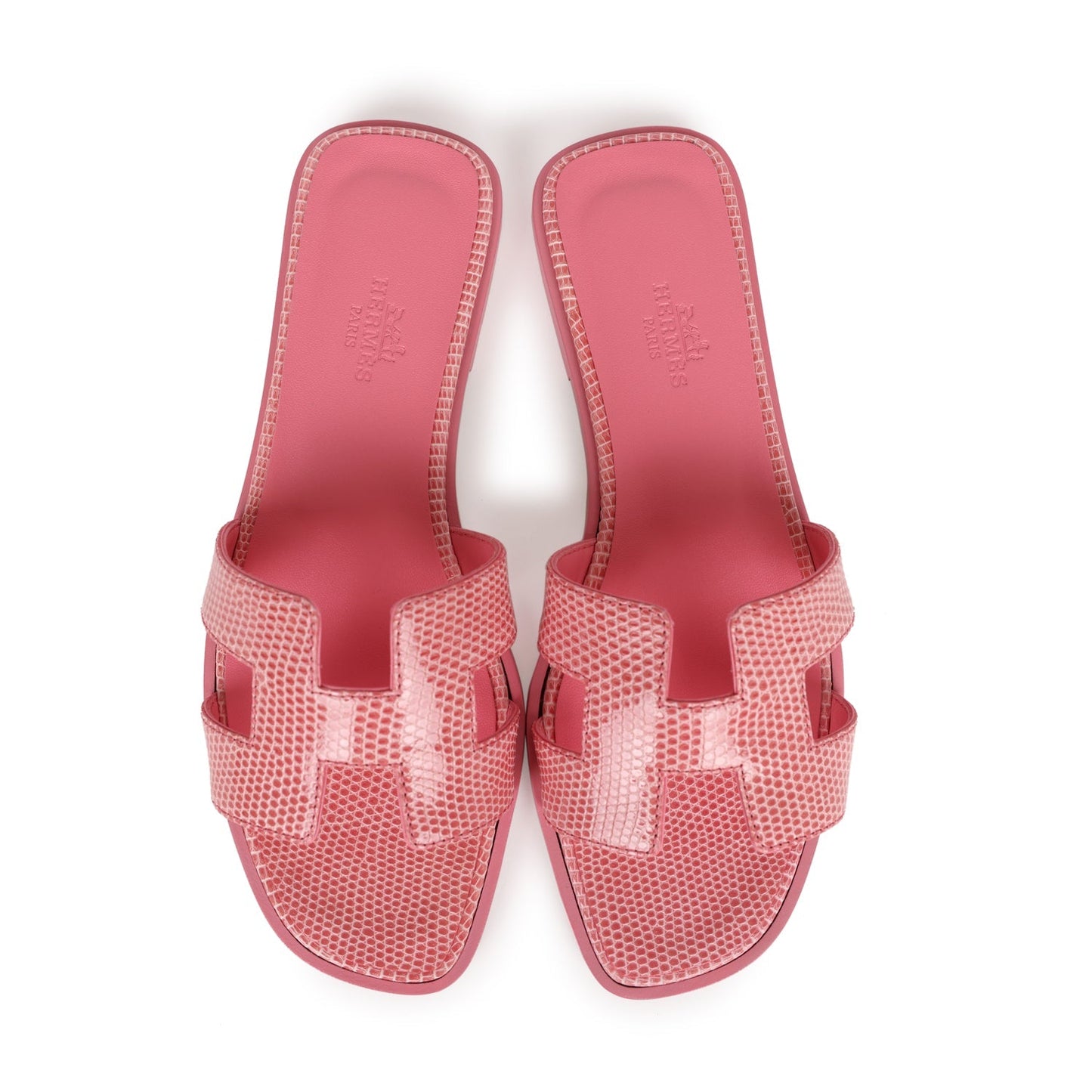 Hermès Oran Sandals – Rose Jaipur Lizard Leather Edition