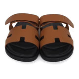 Hermes Chypre Techno Sandals – Gold Calfskin & Palladium Hardware