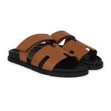 Hermes Chypre Techno Sandals – Gold Calfskin & Palladium Hardware