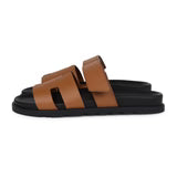 Hermes Chypre Techno Sandals – Gold Calfskin & Palladium Hardware