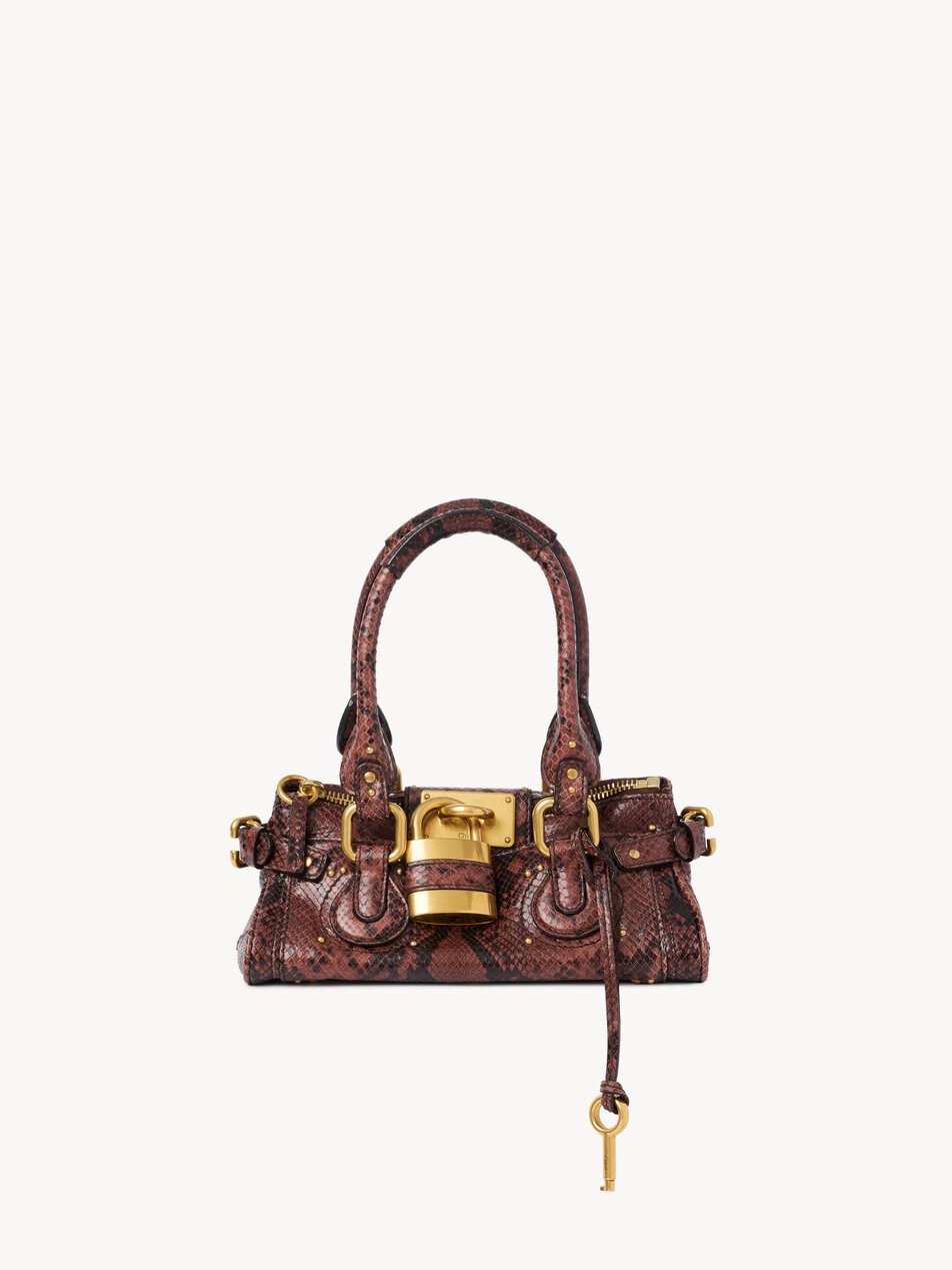 CHLOE Small Paddington bag in python-effect leather Rosewood by CHLOE