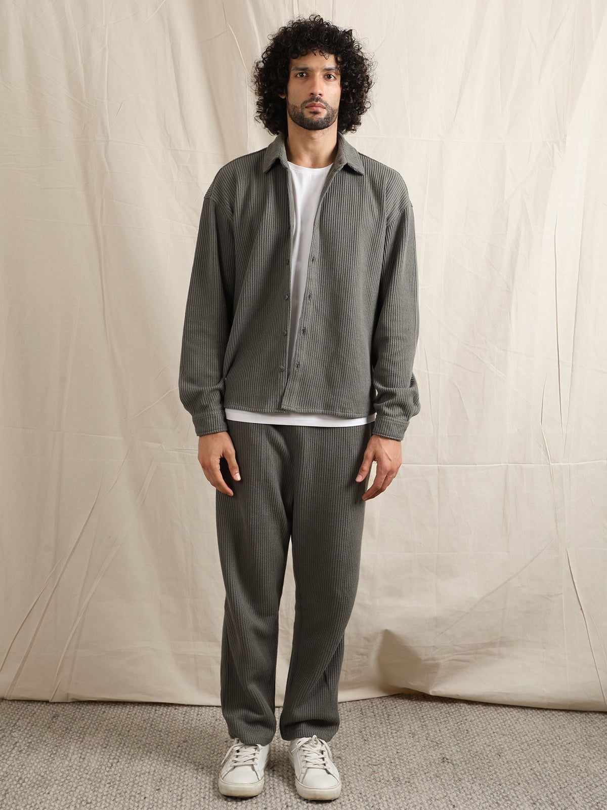 CO-ORD IN SWEATER KNIT FABRIC (OLIVE) by GREY AREA