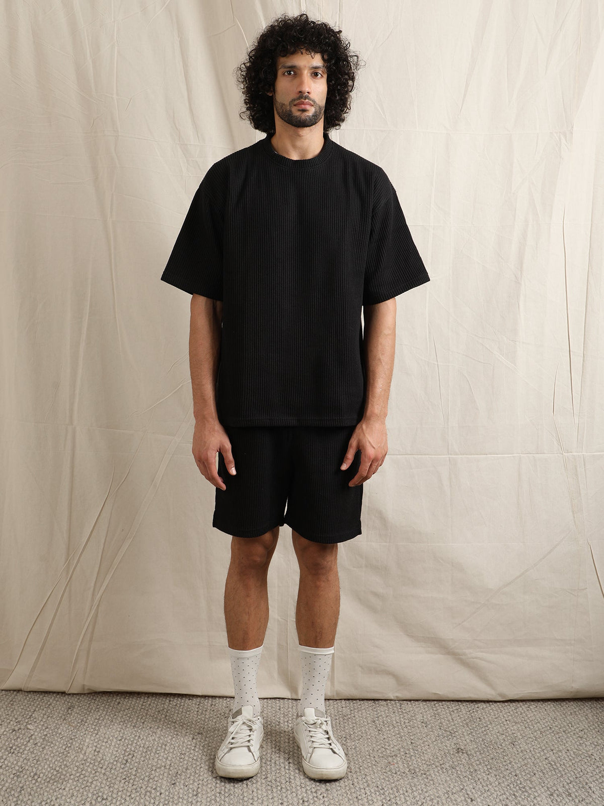 CO-ORD IN SWEATER KNIT FABRIC (BLACK) by GREY AREA
