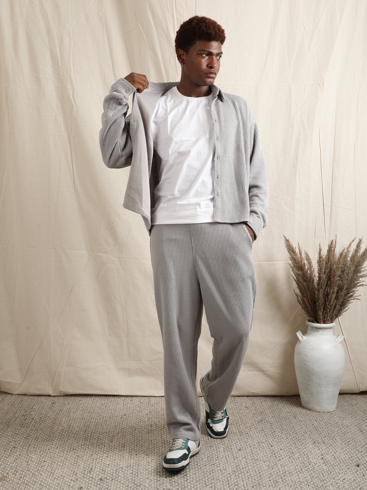 SWEATER KNIT FABRIC PANT(LIGHT GREY) by GREY AREA