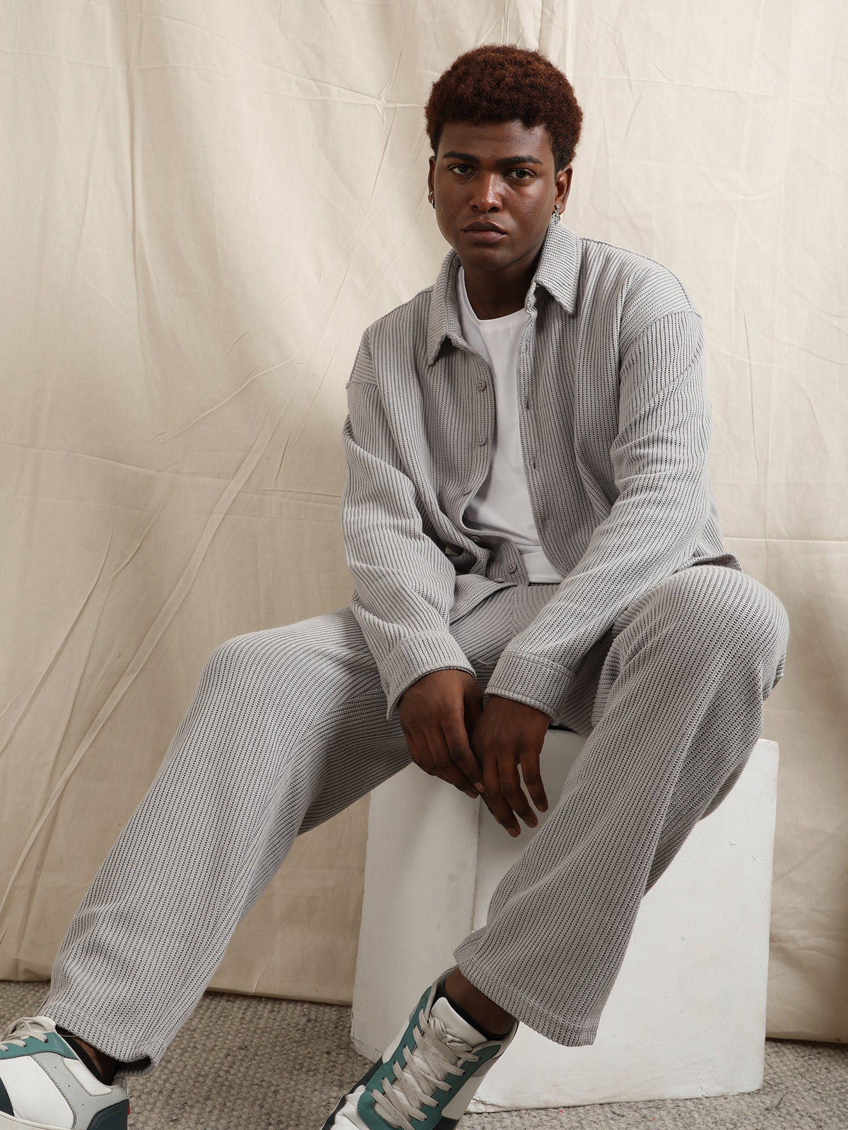 SWEATER KNIT FABRIC PANT(LIGHT GREY) by GREY AREA