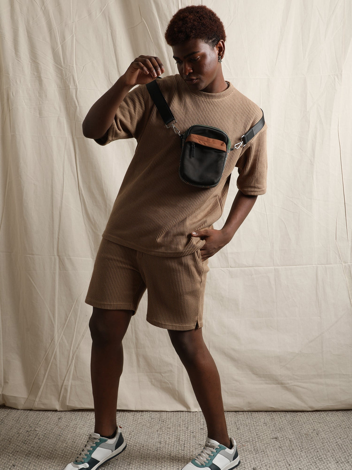 CO-ORD IN SWEATER KNIT FABRIC (BROWN) by GREY AREA