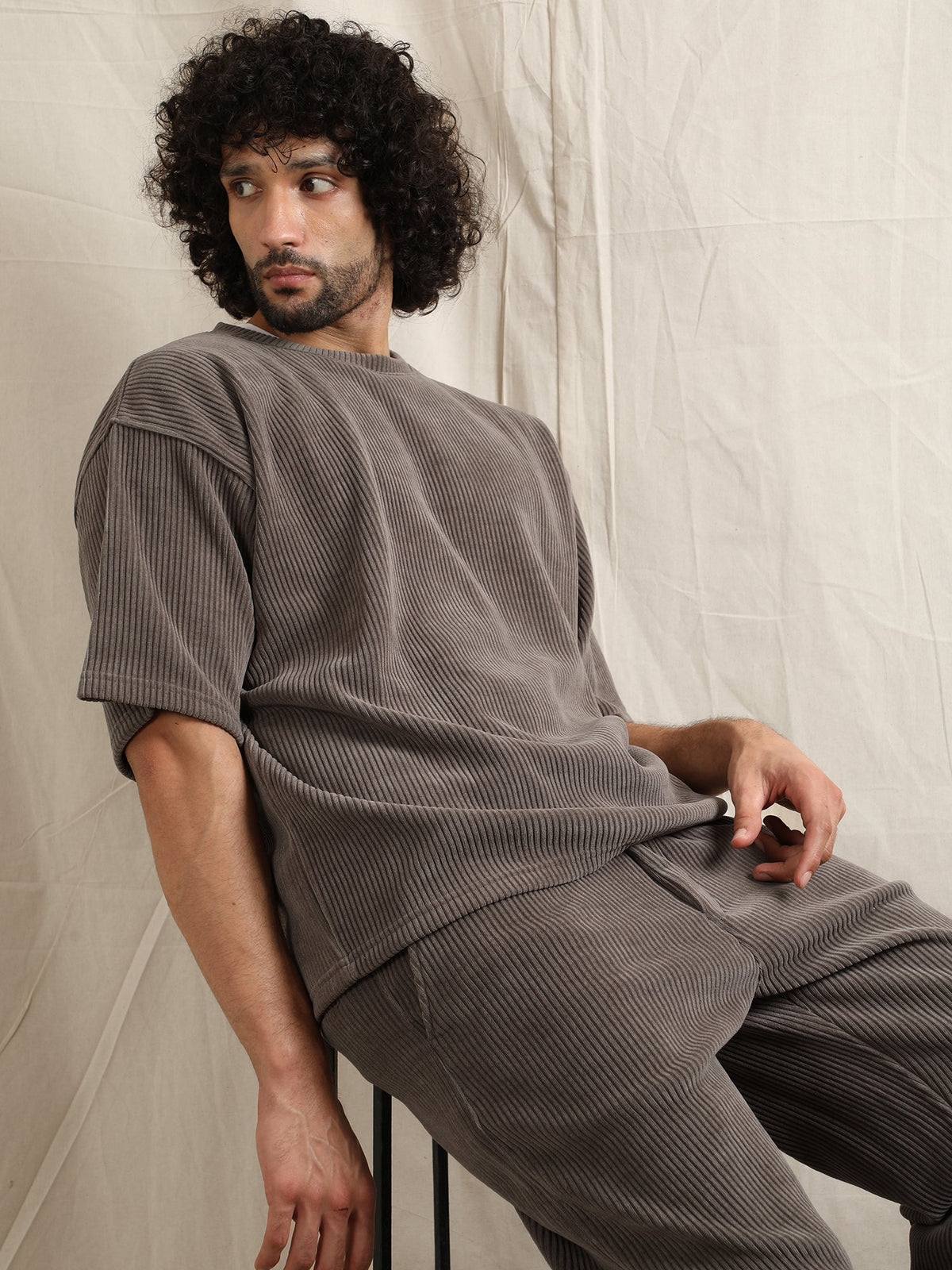 CORDUROY D.GREY TSHIRT by GREY AREA