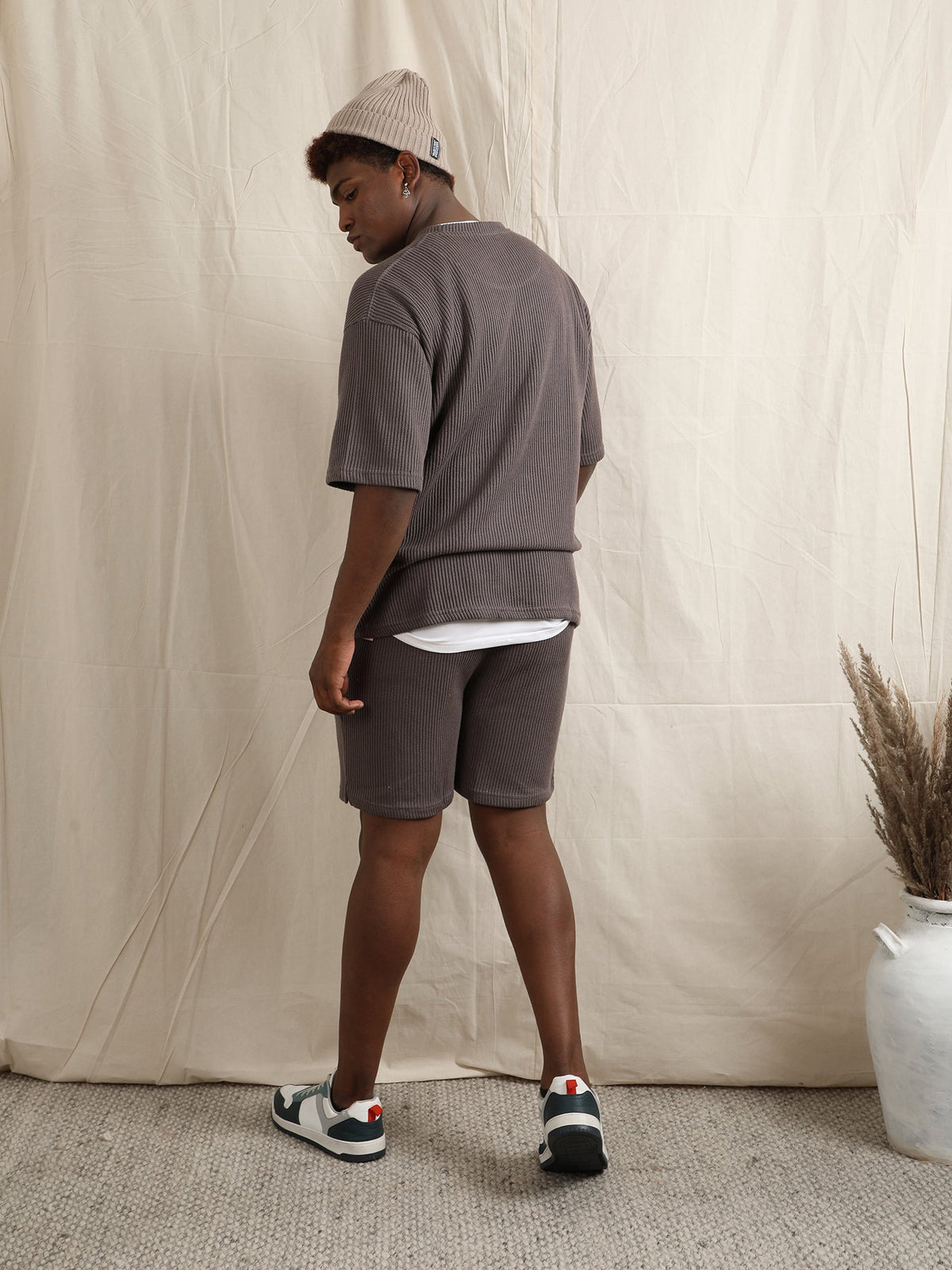 CO-ORD IN SWEATER KNIT FABRIC (DARK GREY) by GREY AREA