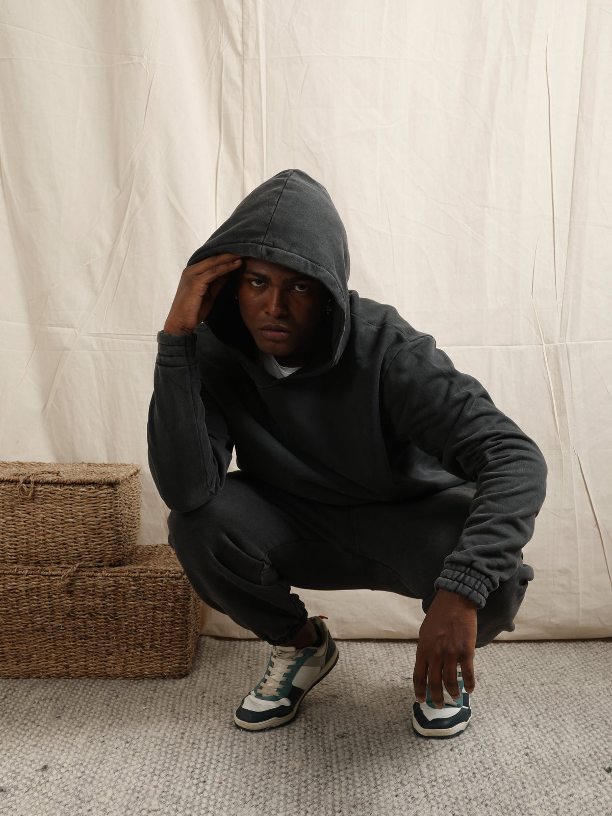 OVERDYED HEAVY WEIGHT CO-ORD SET (BLACK) by GREY AREA