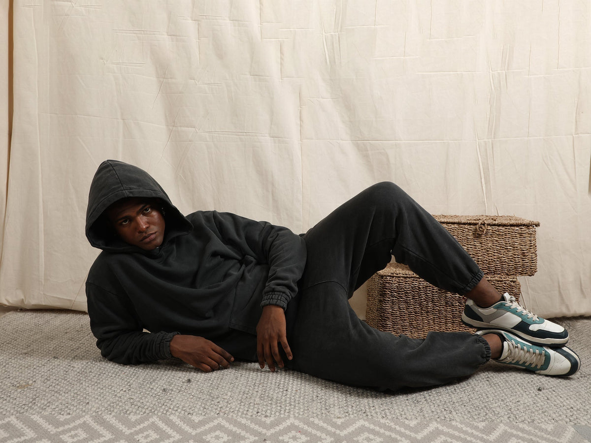 OVERDYED HEAVY WEIGHT CO-ORD SET (BLACK) by GREY AREA