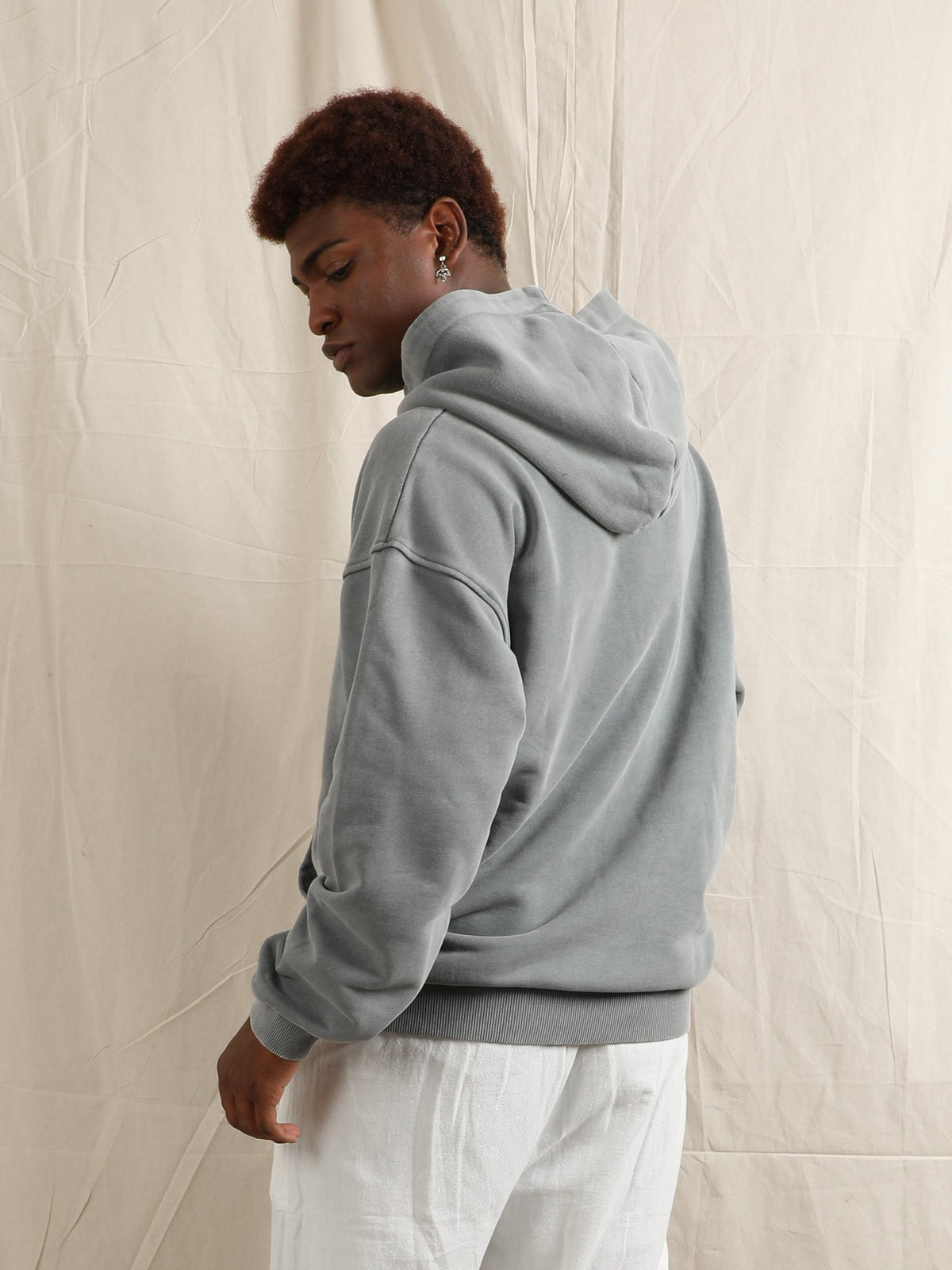 OVERDYED HEAVY WEIGHT HOODIE (GREY BLUE) by GREY AREA