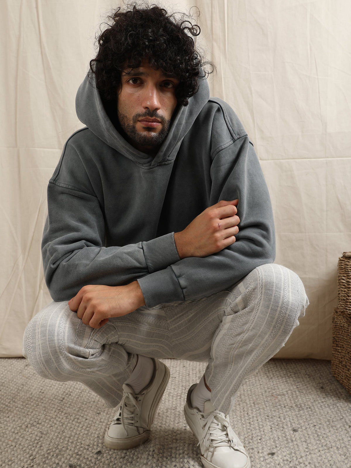 OVERDYED HEAVY WEIGHT HOODIE (WIND SKY) by GREY AREA