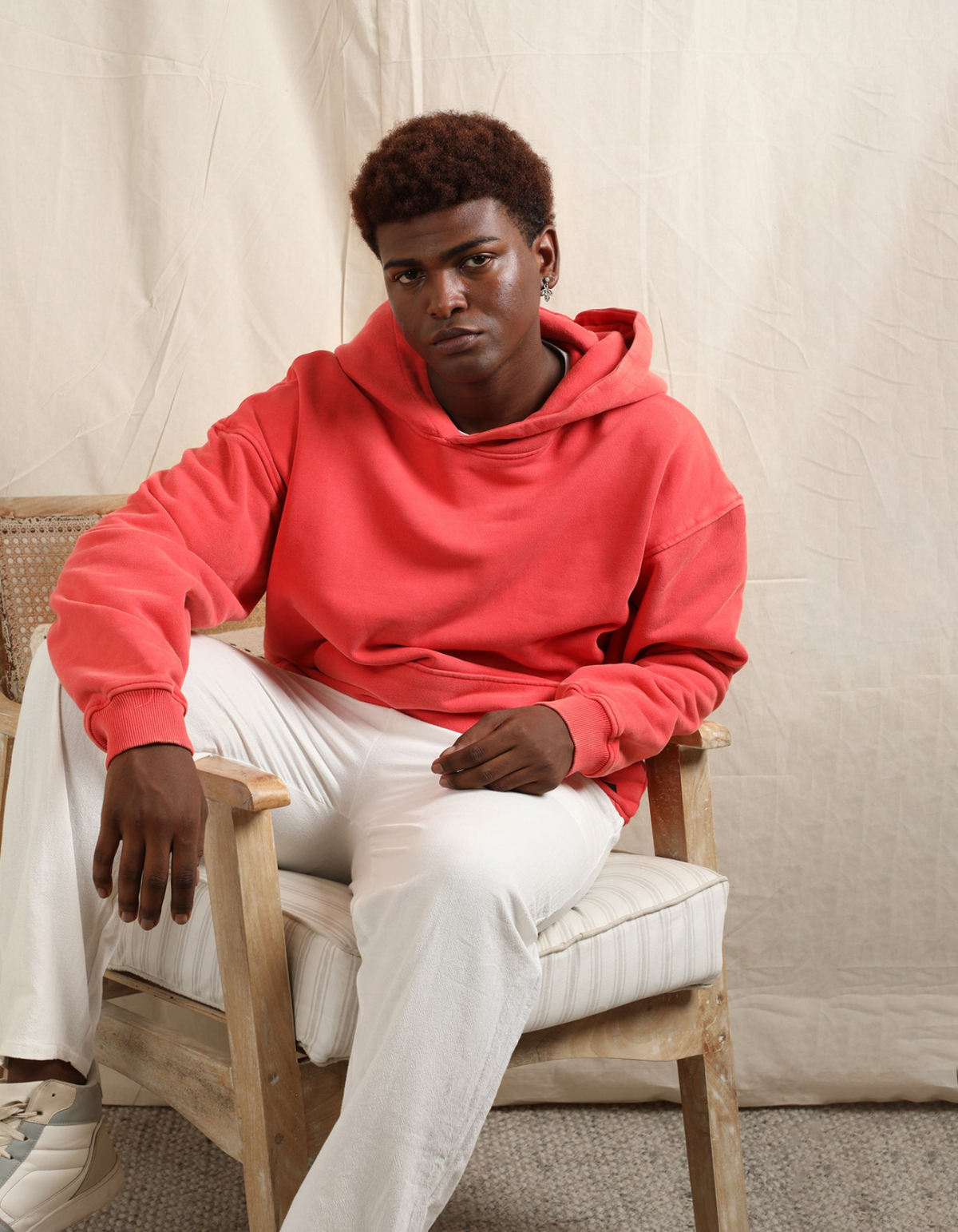 OVERDYED HEAVY WEIGHT HOODIE (BRIGHT SCARLET) by GREY AREA