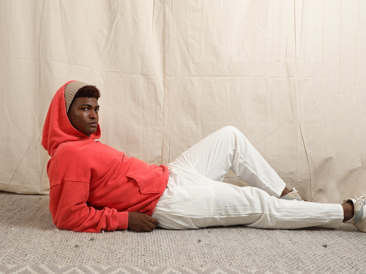 OVERDYED HEAVY WEIGHT HOODIE (BRIGHT SCARLET) by GREY AREA