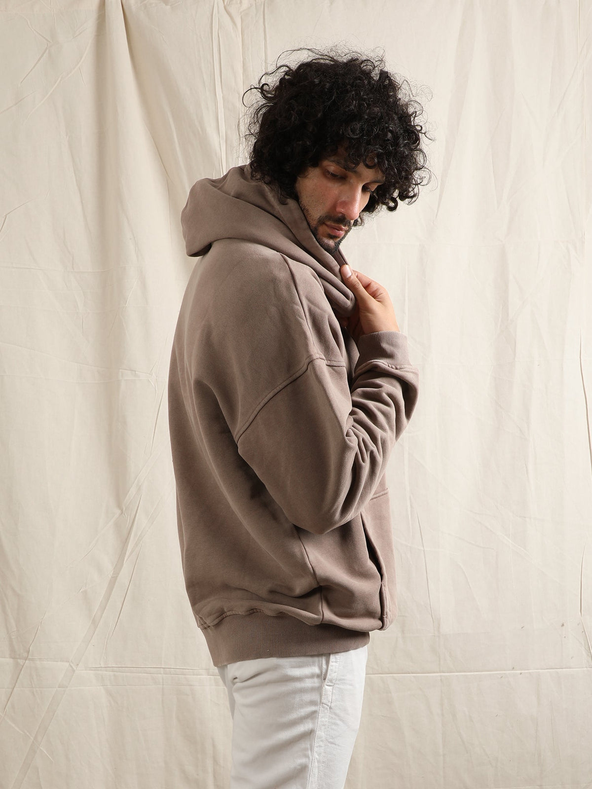 OVERDYED HEAVY WEIGHT HOODIE (BROWN) by GREY AREA