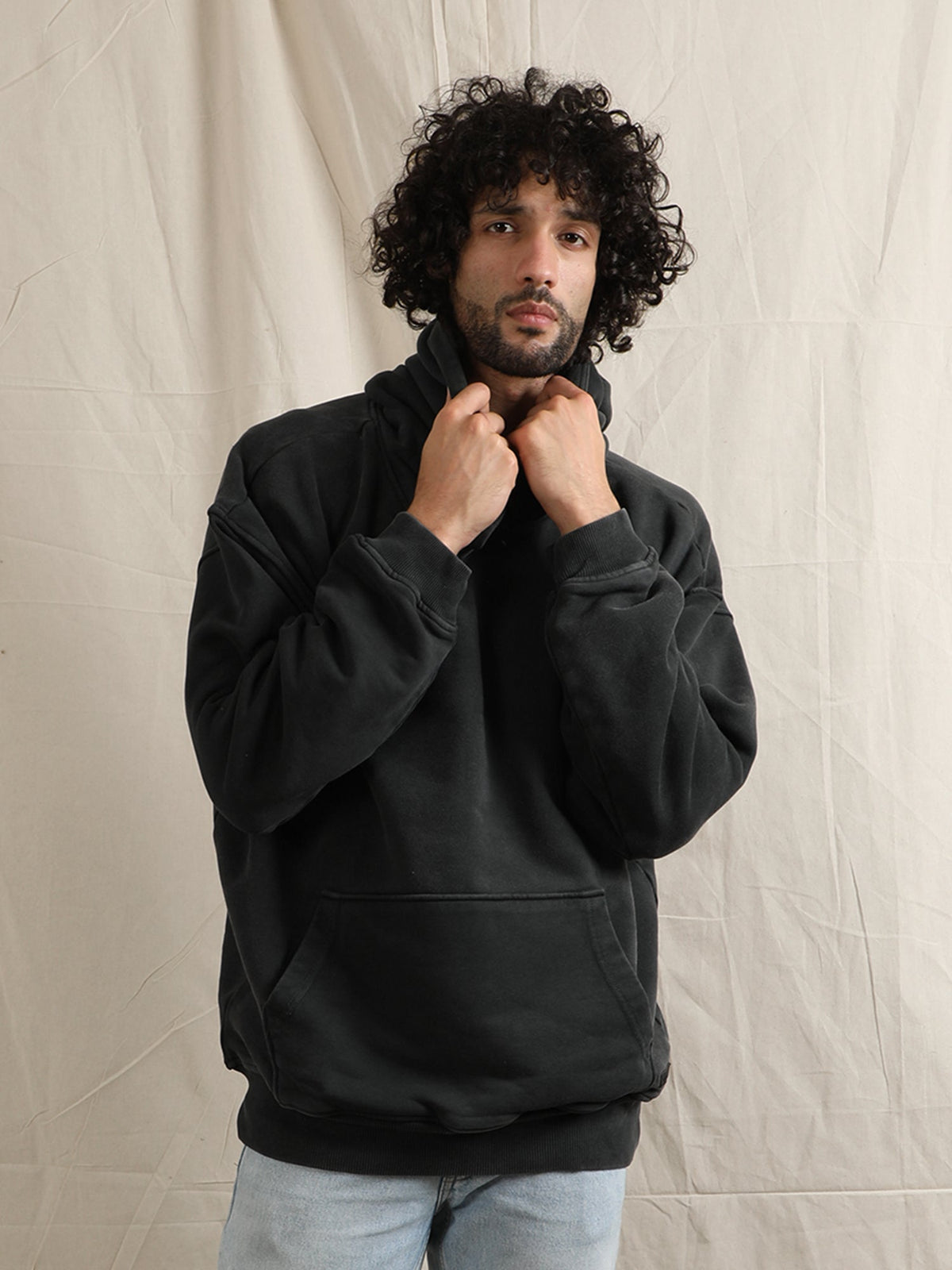 OVERDYED HEAVY WEIGHT HOODIE (BLACK) by GREY AREA