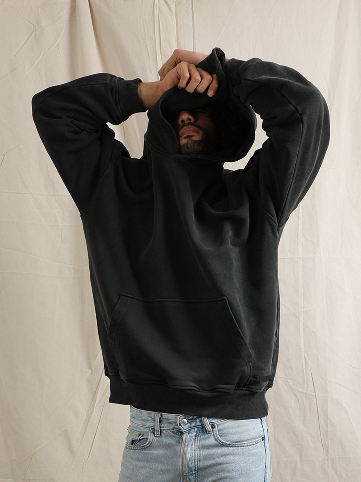 OVERDYED HEAVY WEIGHT HOODIE (BLACK) by GREY AREA