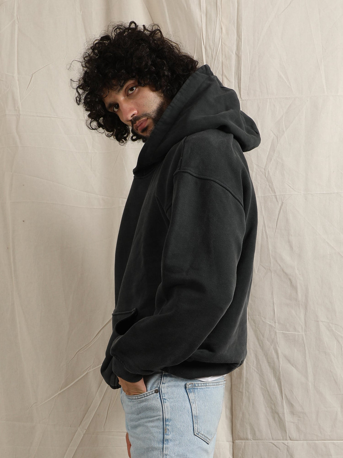 OVERDYED HEAVY WEIGHT HOODIE (BLACK) by GREY AREA