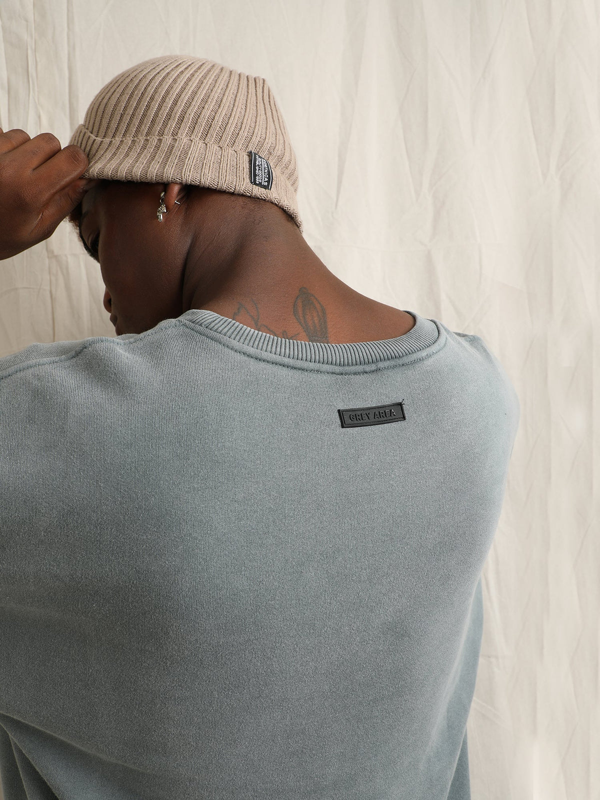 OVERDYED SWEATSHIRT (GREY TEAL) by GREY AREA