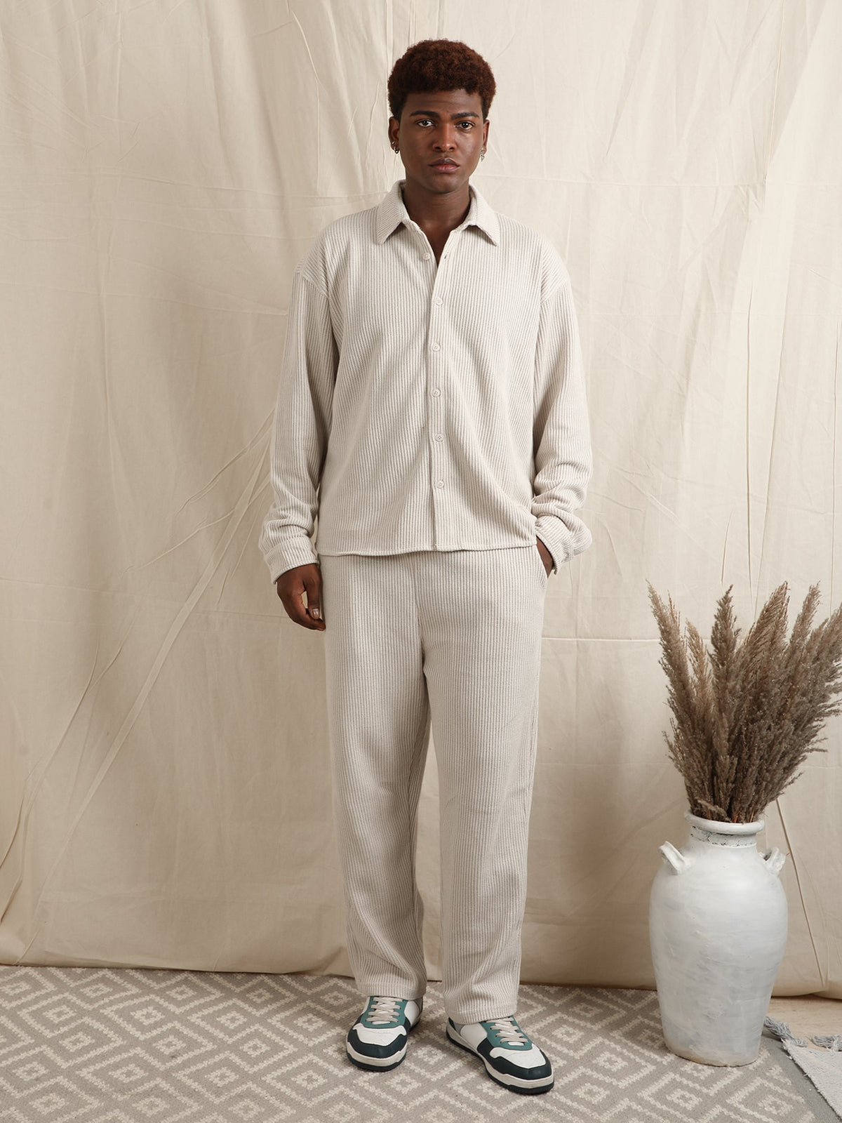 CO-ORD IN SWEATER KNIT FABRIC (CREAM) by GREY AREA