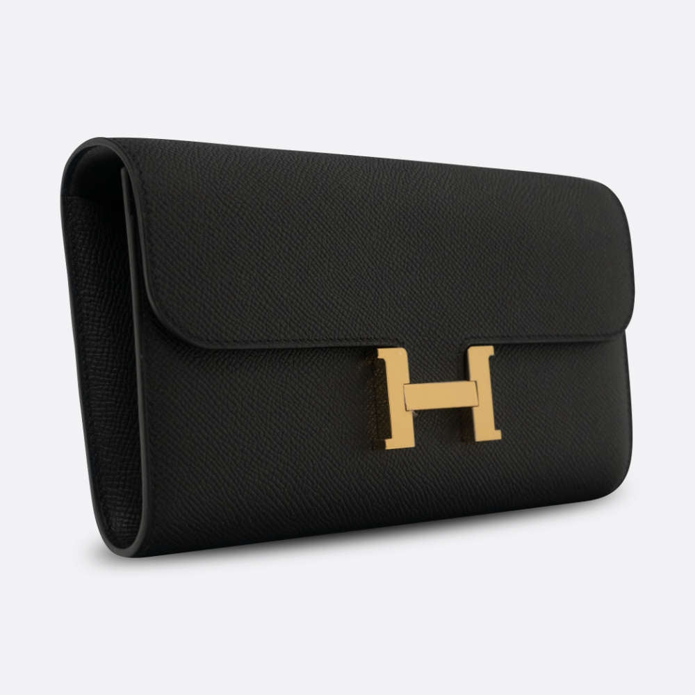 HERMÈS Constance To Go Wallet – Long Clutch – Black Epsom - Zeuskicks