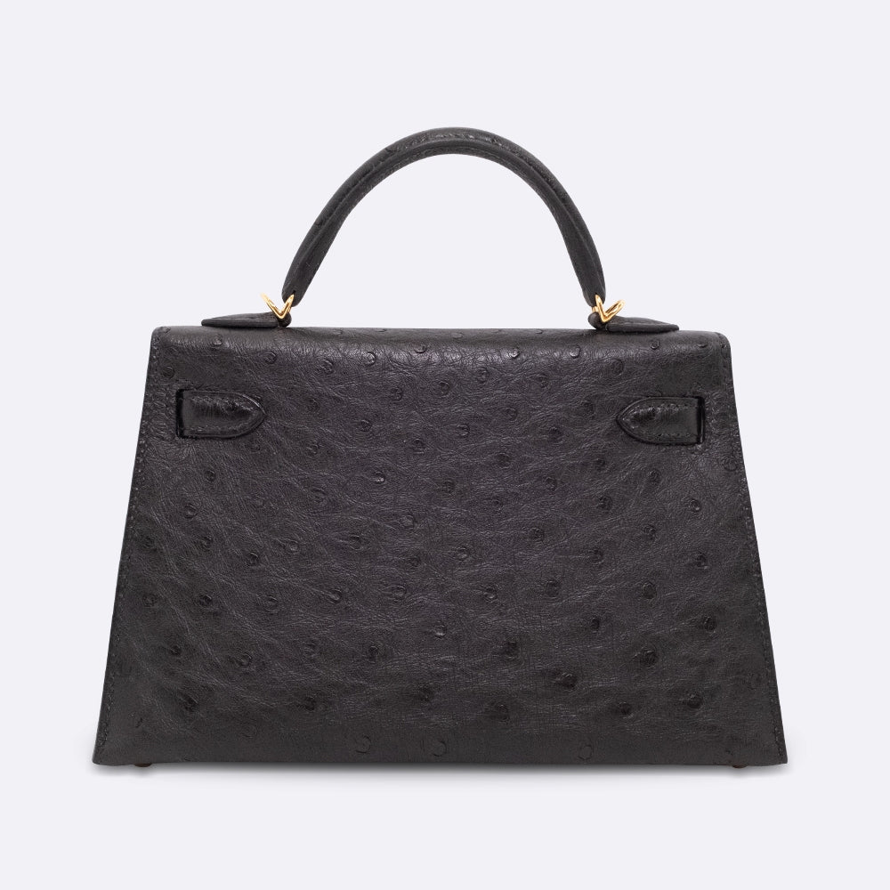 Hermès Kelly Mini 20 – Black Ostrich Leather with Gold Hardware (2021 Z Stamp) - Zeuskicks