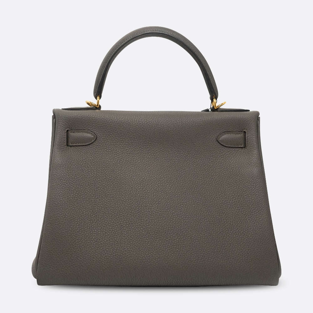 Hermès Kelly 28 Retourne – Etain Togo Leather with Gold Hardware (2021 Z Stamp) - Zeuskicks