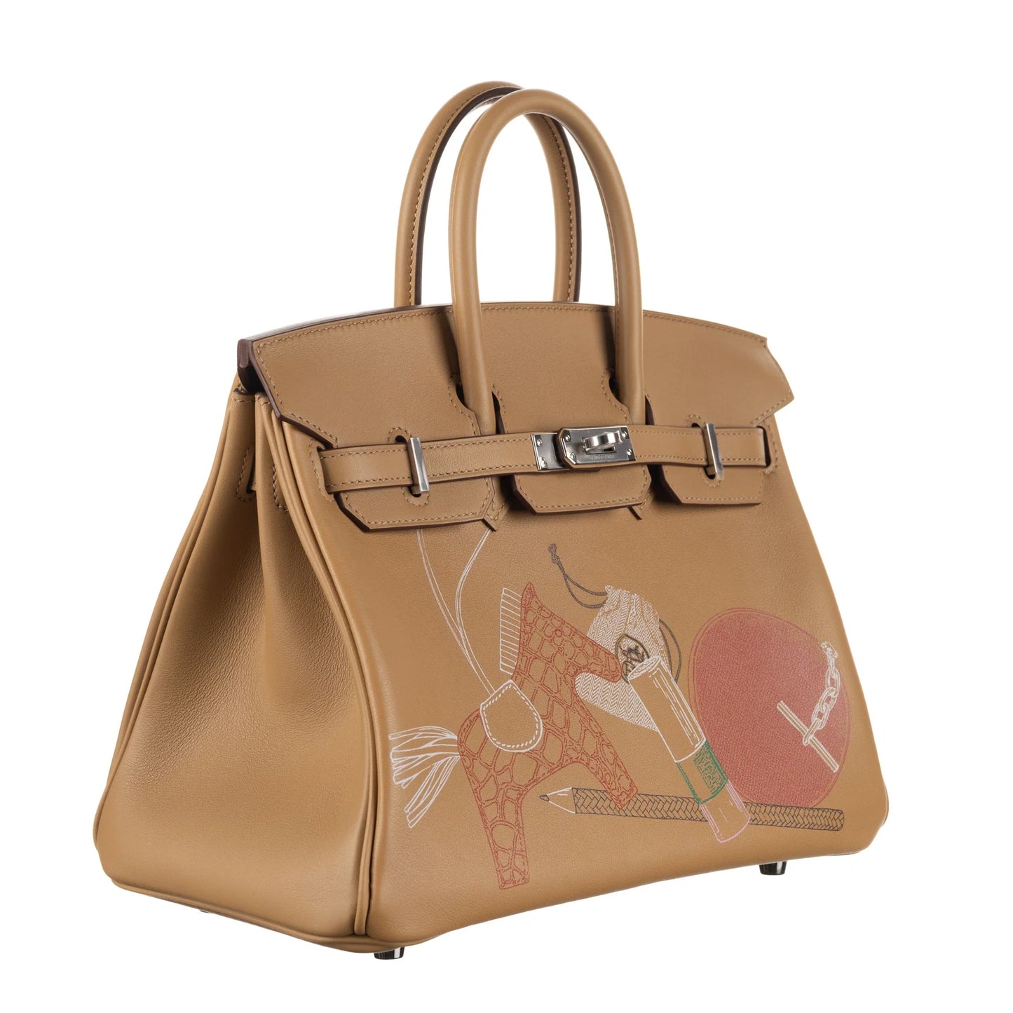 Hermès Birkin In & Out 25 – Biscuit/Multicolor Swift Leather (Palladium Hardware)