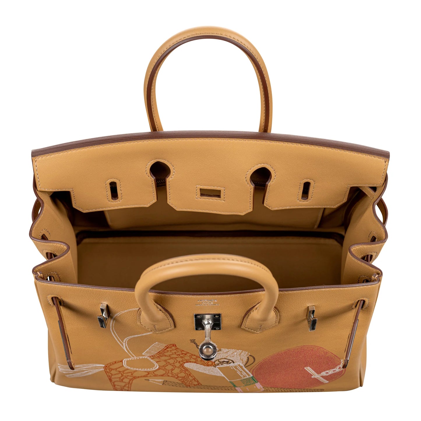 Hermès Birkin In & Out 25 – Biscuit/Multicolor Swift Leather (Palladium Hardware)