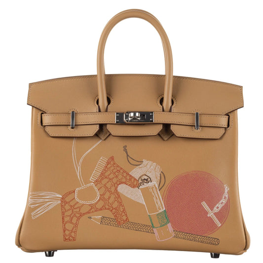 Hermès Birkin In & Out 25 – Biscuit/Multicolor Swift Leather (Palladium Hardware)