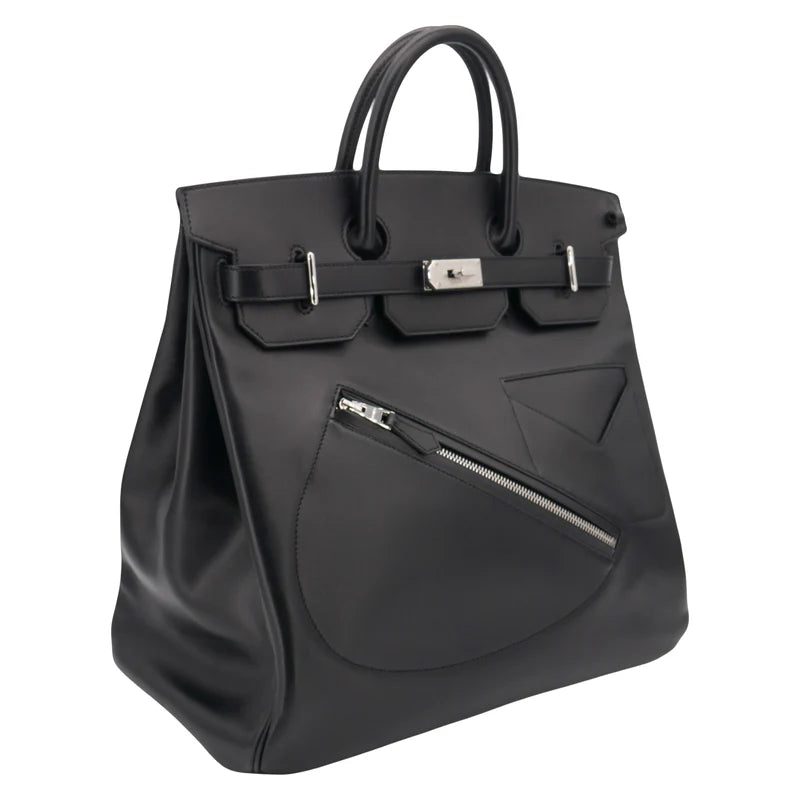 Hermès 40cm HAC – Rock Black Volupto Leather with Palladium Hardware