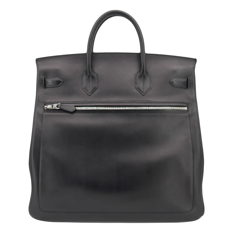 Hermès 40cm HAC – Rock Black Volupto Leather with Palladium Hardware