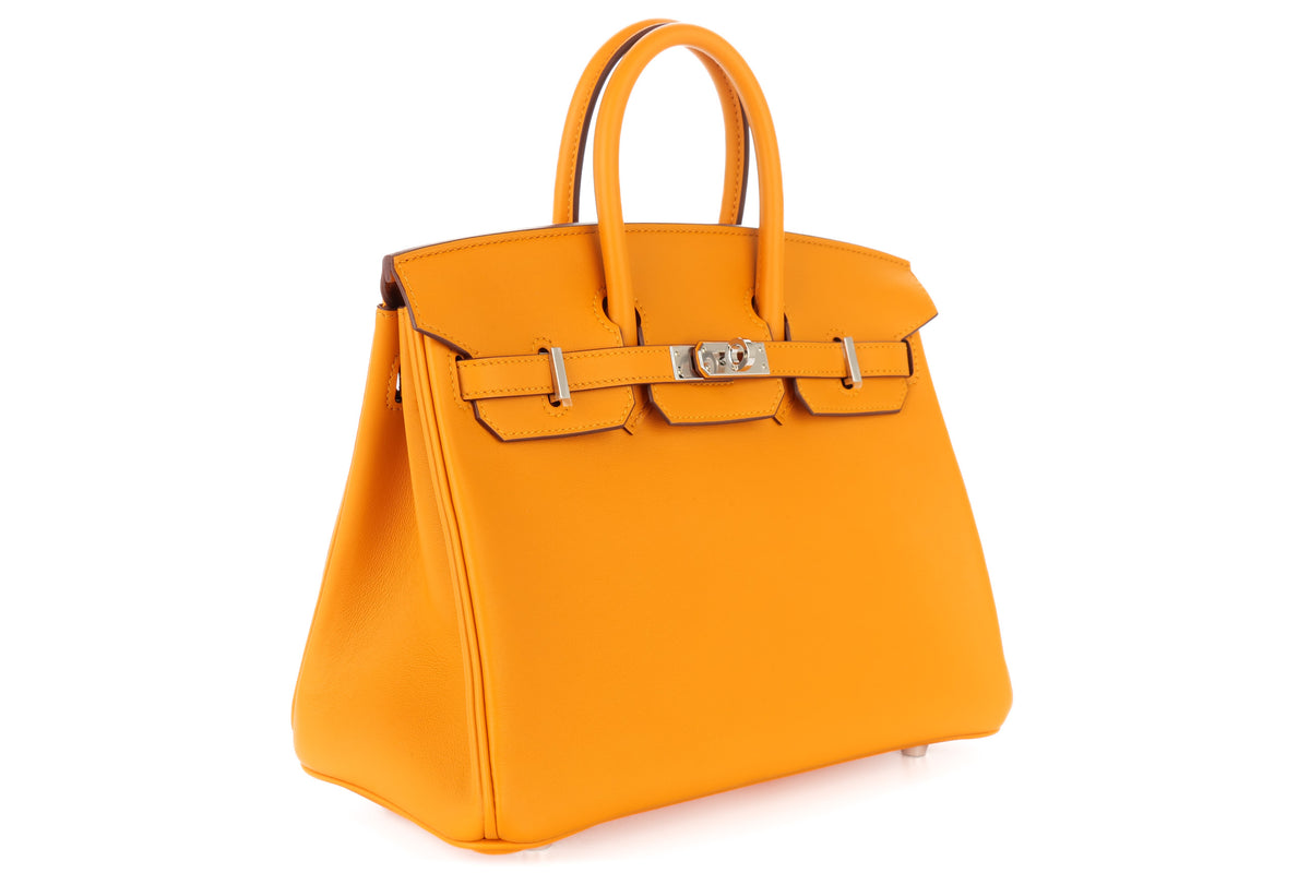 Hermès Birkin 25 Apricot Swift Palladium Hardware - view 2