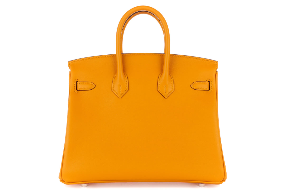 Hermès Birkin 25 Apricot Swift Palladium Hardware - view 3