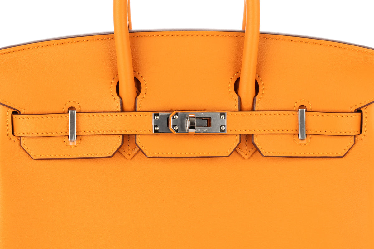 Hermès Birkin 25 Apricot Swift Palladium Hardware - view 7