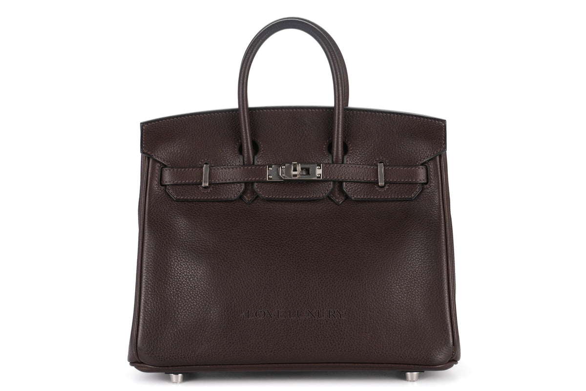 Hermès Birkin 25 Ebene Barenia Palladium Hardware - view 1
