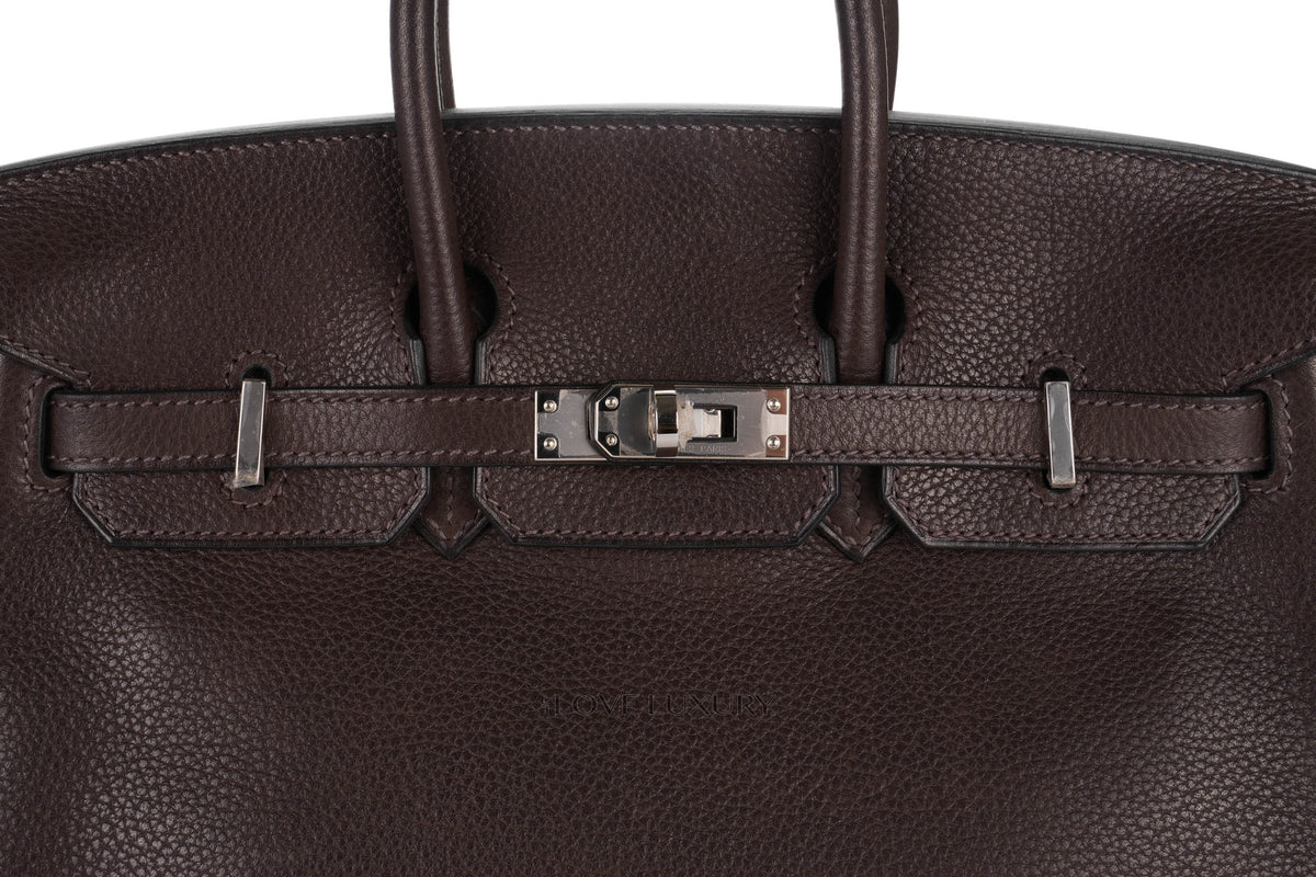 Hermès Birkin 25 Ebene Barenia Palladium Hardware - view 7