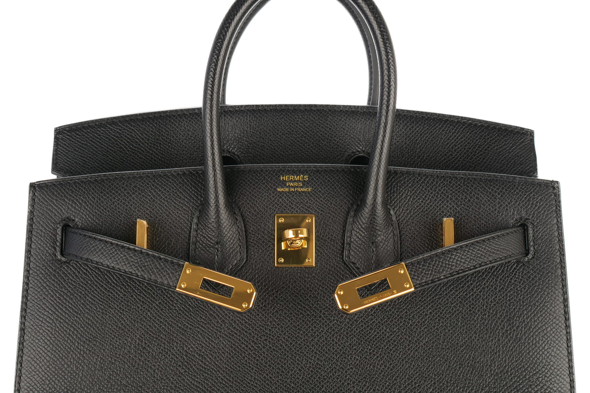 Hermès Birkin 25 Black Epsom Sellier Gold Hardware - view 13