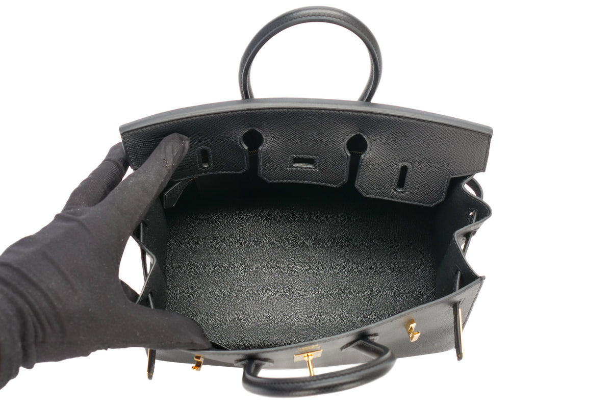 Hermès Birkin 25 Black Epsom Sellier Gold Hardware - view 14