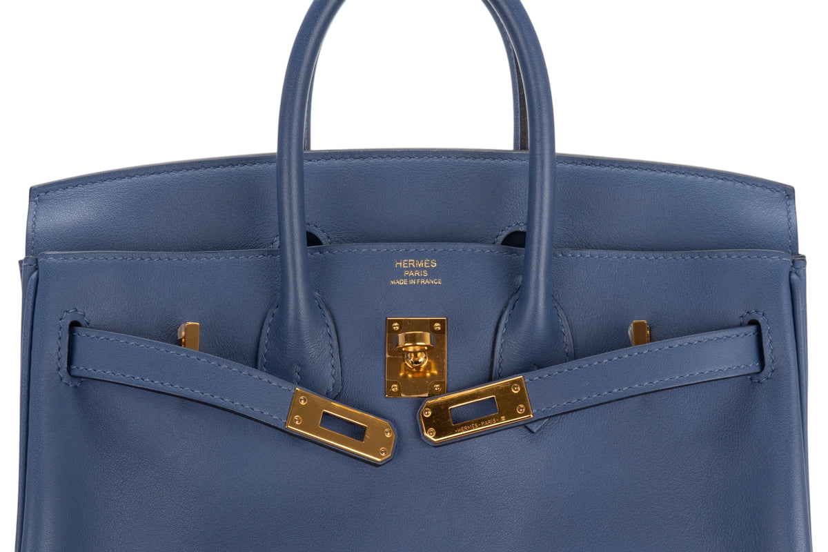 Hermès Birkin 25 Bleu Brighton Swift Gold Hardware - view 9