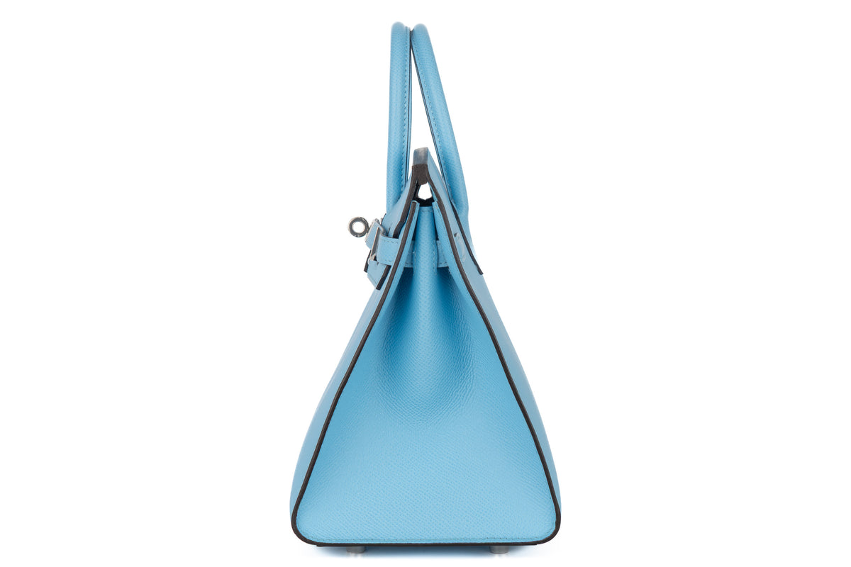 Hermès Birkin 25 Bleu Celeste Epsom Sellier Palladium Hardware - view 4