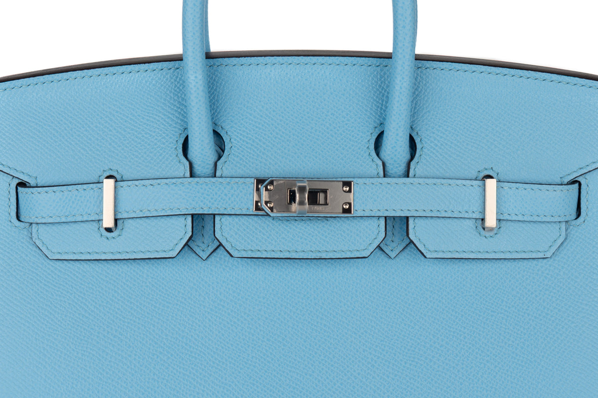Hermès Birkin 25 Bleu Celeste Epsom Sellier Palladium Hardware - view 7