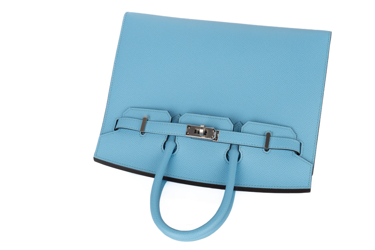 Hermès Birkin 25 Bleu Celeste Epsom Sellier Palladium Hardware - view 8