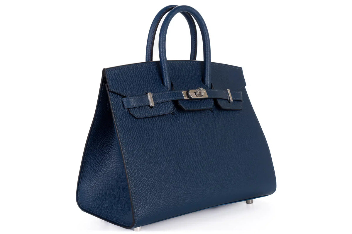 Hermès Birkin 25 Bleu De Prusse Epsom Sellier Palladium Hardware - view 2