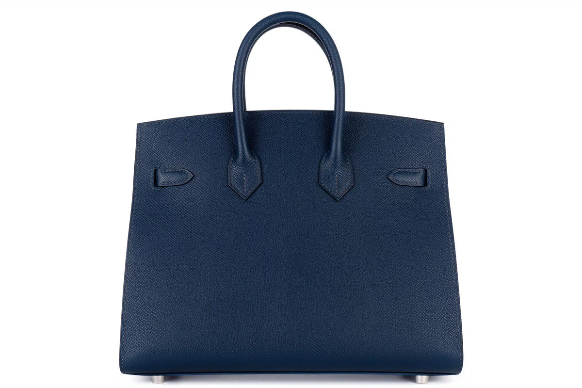 Hermès Birkin 25 Bleu De Prusse Epsom Sellier Palladium Hardware - view 3