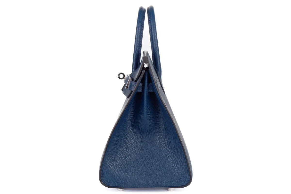 Hermès Birkin 25 Bleu De Prusse Epsom Sellier Palladium Hardware - view 4