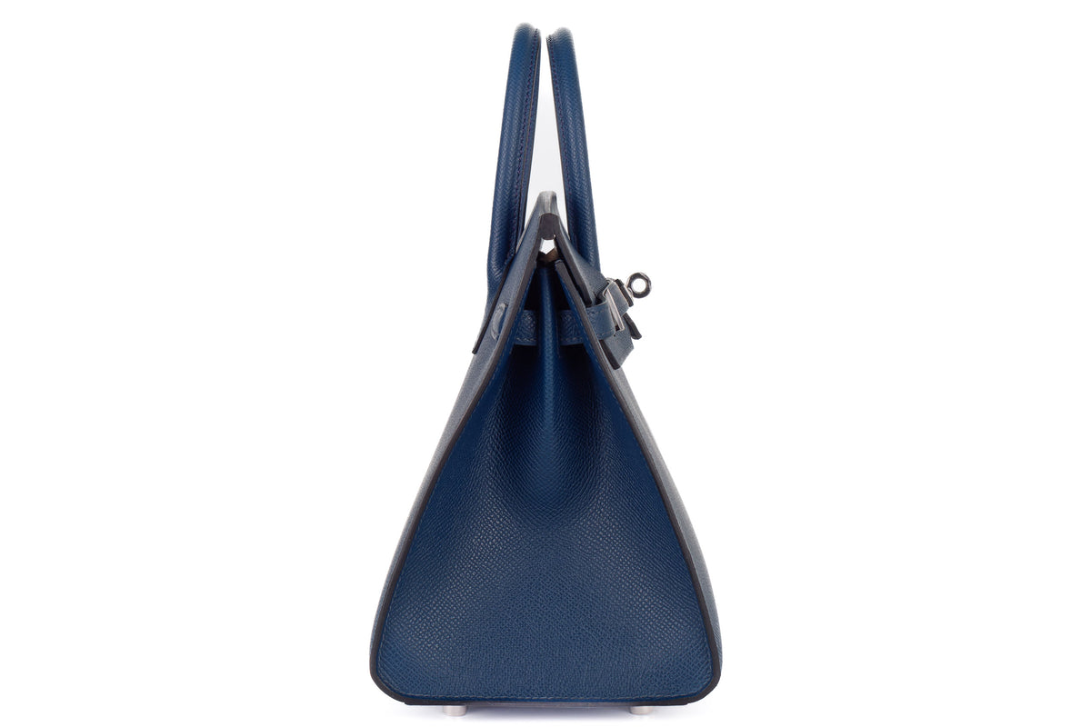 Hermès Birkin 25 Bleu De Prusse Epsom Sellier Palladium Hardware - view 5