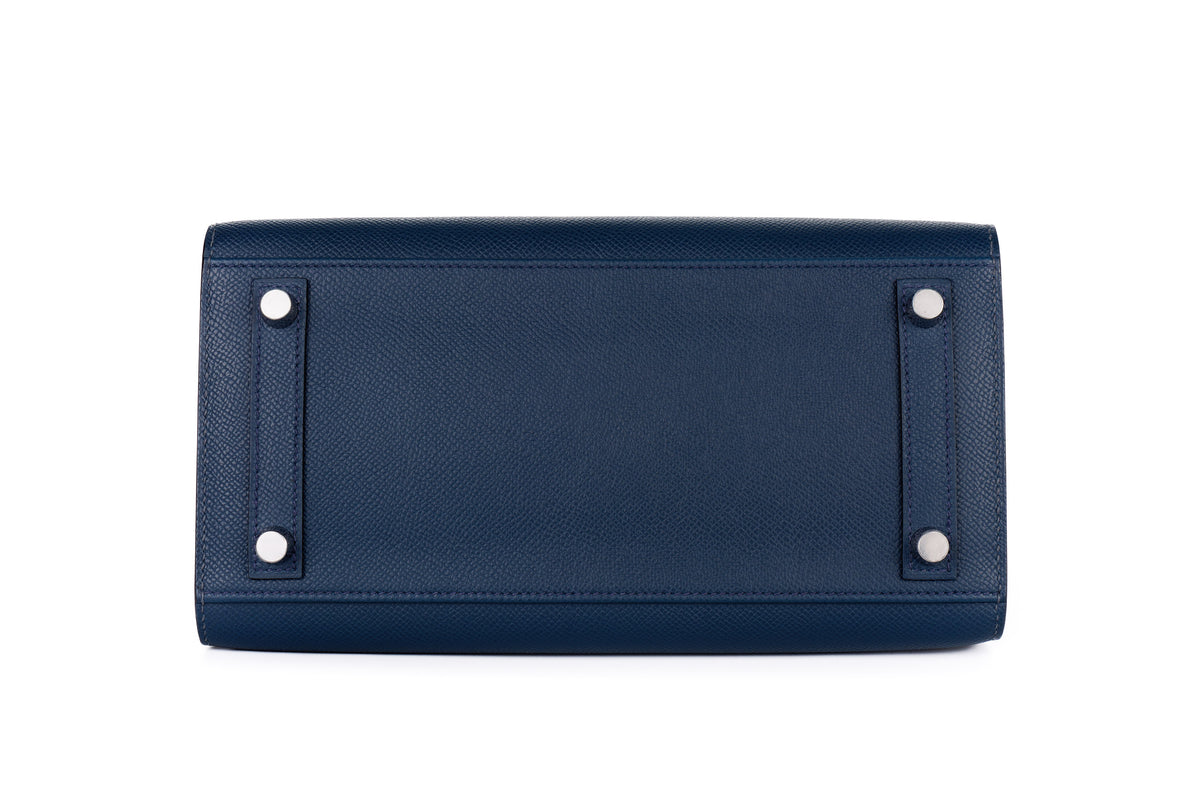 Hermès Birkin 25 Bleu De Prusse Epsom Sellier Palladium Hardware - view 6